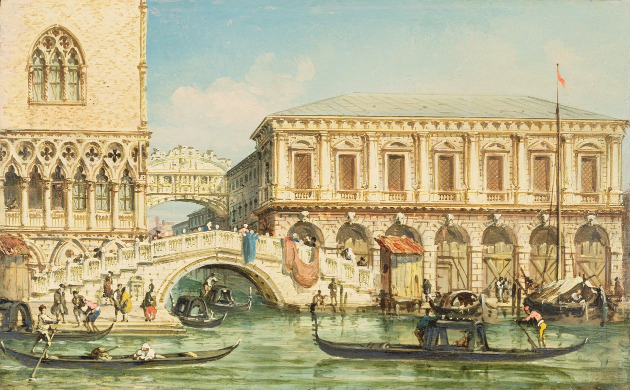 Vue du Palais des Doges, du Pont des Soupirs et de la Prison - Giovanni Grubacs