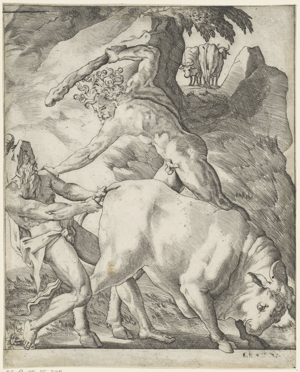 Hercule combat Cacus - Giovanni Jacopo Caraglio