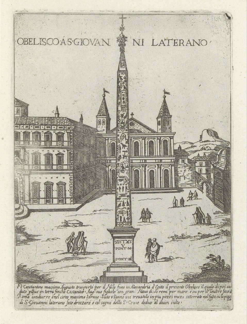 Obélisque du Latran derrière Saint-Jean-de-Latran à Rome - Giovanni Maggi