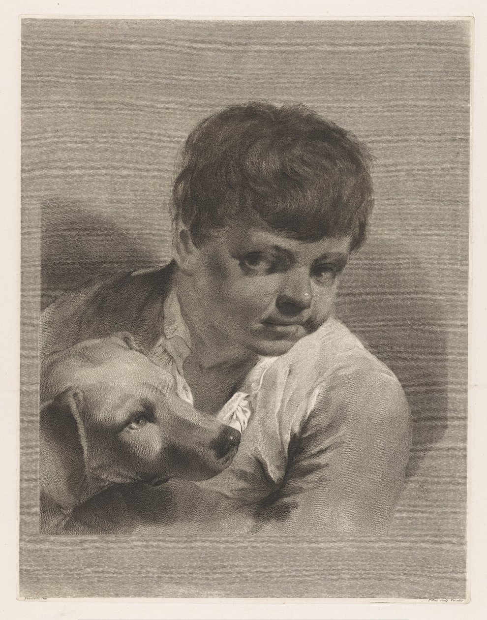 Garçon avec chien - Giovanni Marco Pitteri