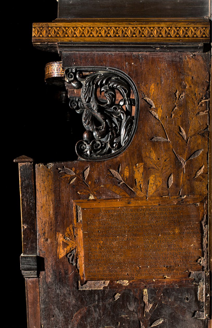 Chœur canonial en bois, Incrusté par Giovanni Maria Platina 1484, Incrustation latérale droite - Giovanni Maria Platina