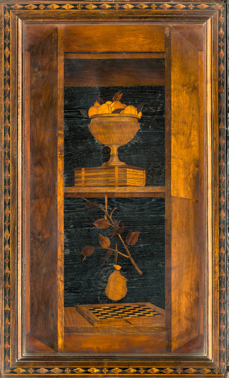 Chœur canonial en bois, Marqueterie par Giovanni Maria Platina 1484, Stalle supérieure - Giovanni Maria Platina