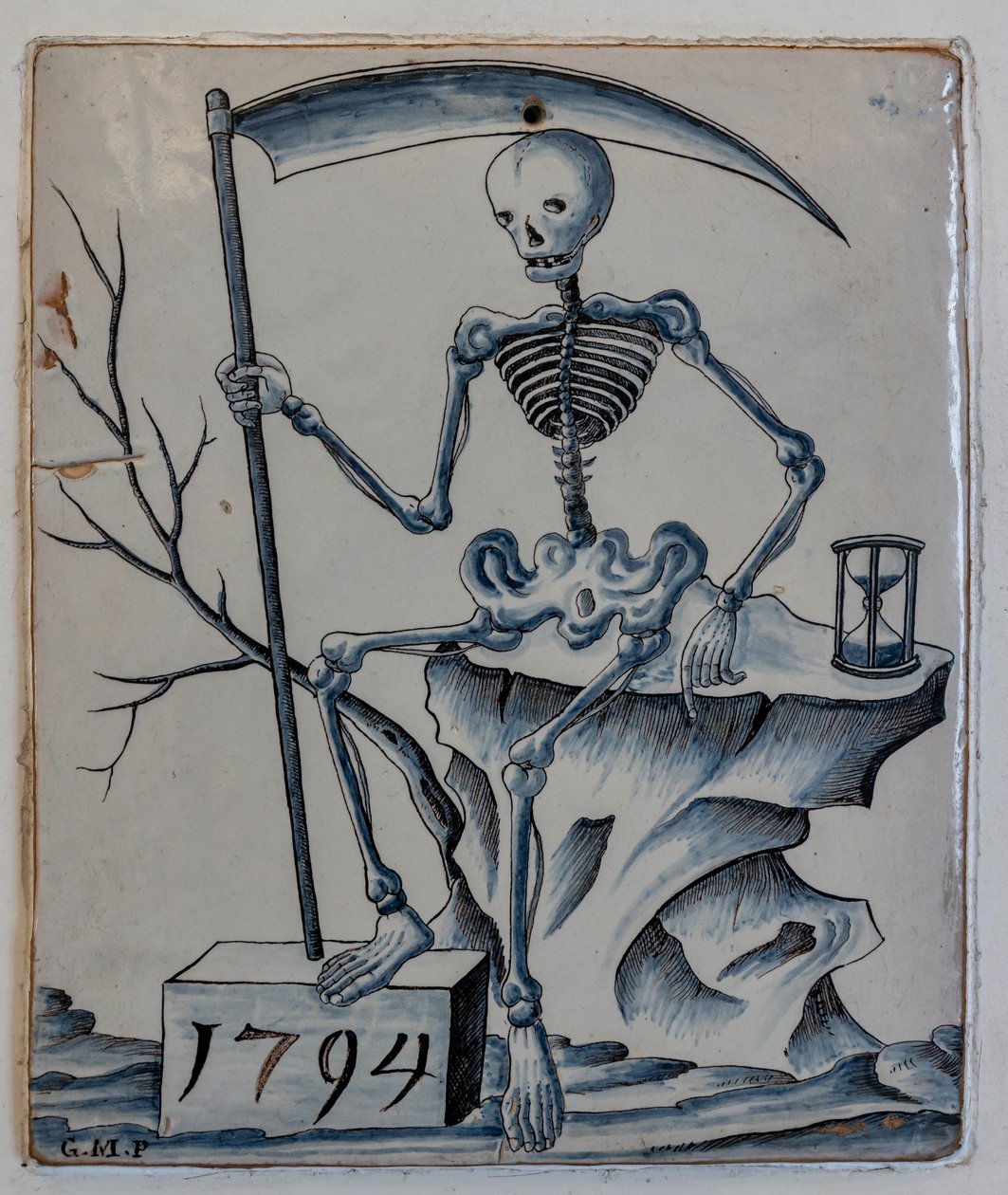 Plaque avec allégorie de la mort - Giovanni Meazzi