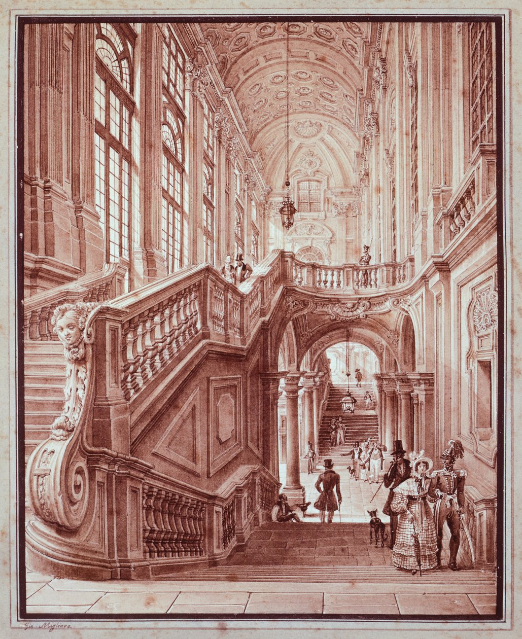 Salle du Palazzo Madama, par Giovanni Migliara - Giovanni Migliara