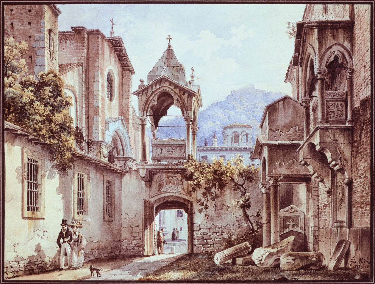 La Cour de San Giorgetto à Vérone - Giovanni Migliara