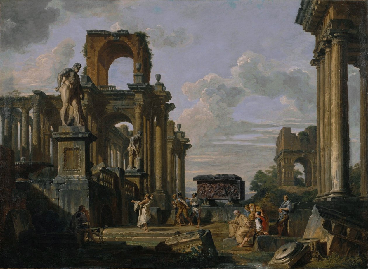 Architecture et sculpture anciennes Capriccio. - Giovanni Paolo Panini