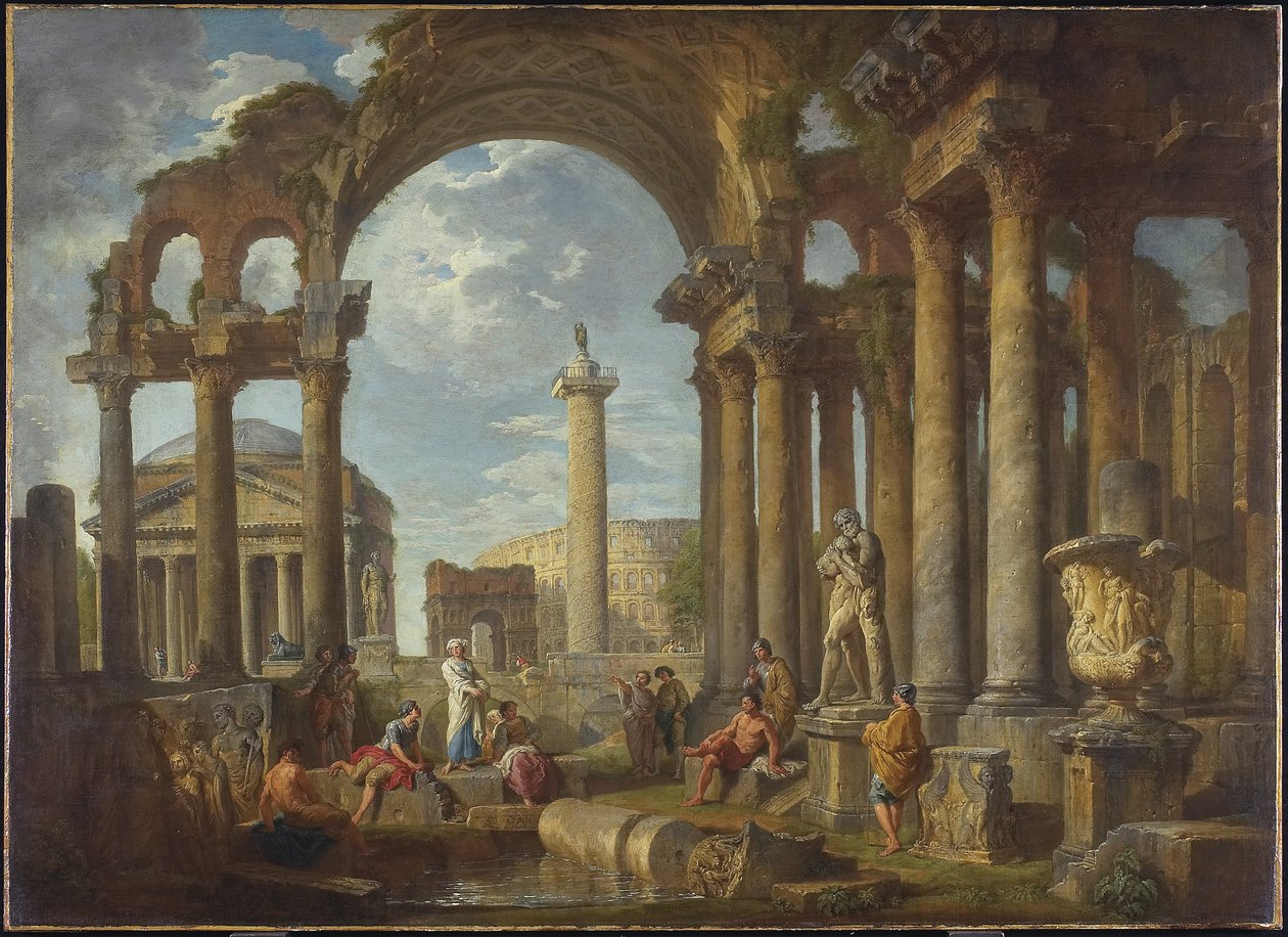 Un caprice de ruines romaines avec le Panthéon, vers 1755 - Giovanni Paolo Pannini