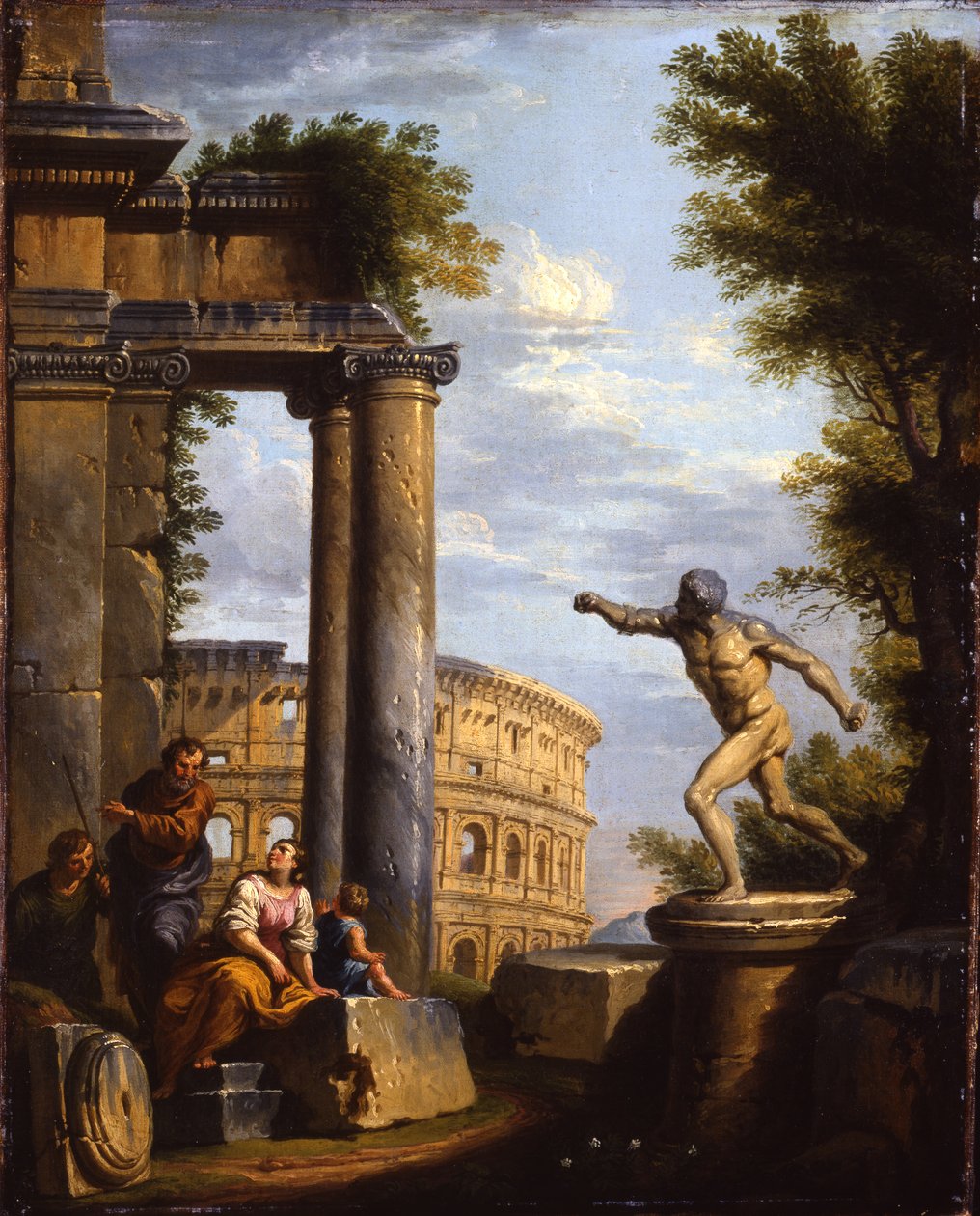 Capricci de ruines classiques avec des philosophes discutant - Giovanni Paolo Pannini