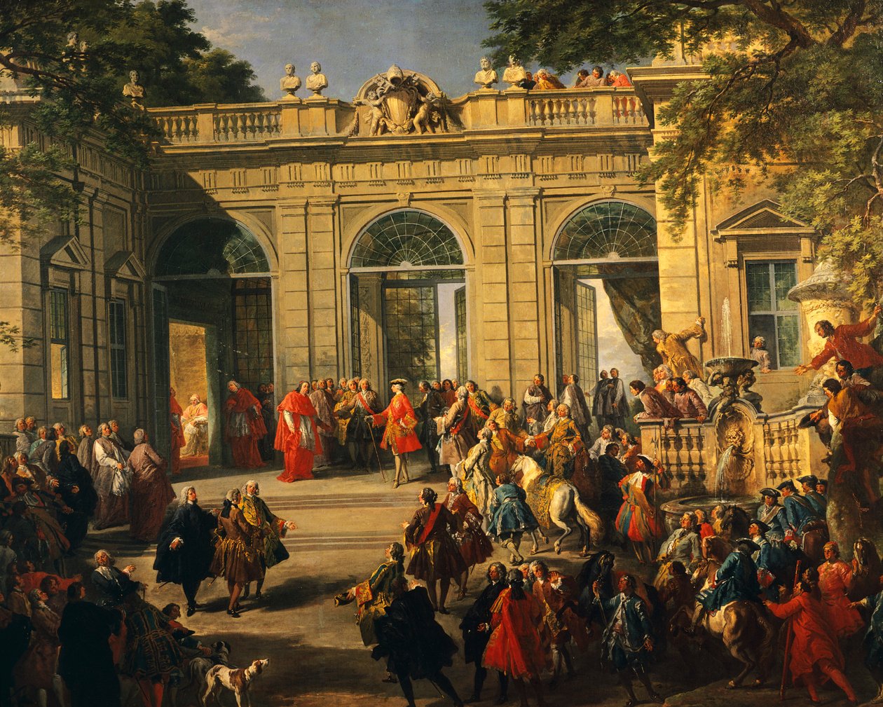 Charles III de Bourbon en visite chez le pape Benoît XIV à la Maison de café du Quirinal - Giovanni Paolo Pannini