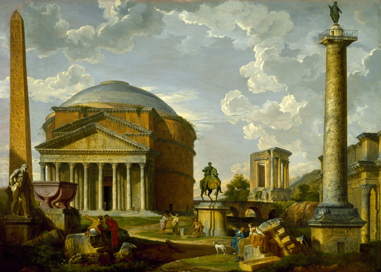 Vue fantastique avec le Panthéon et d
