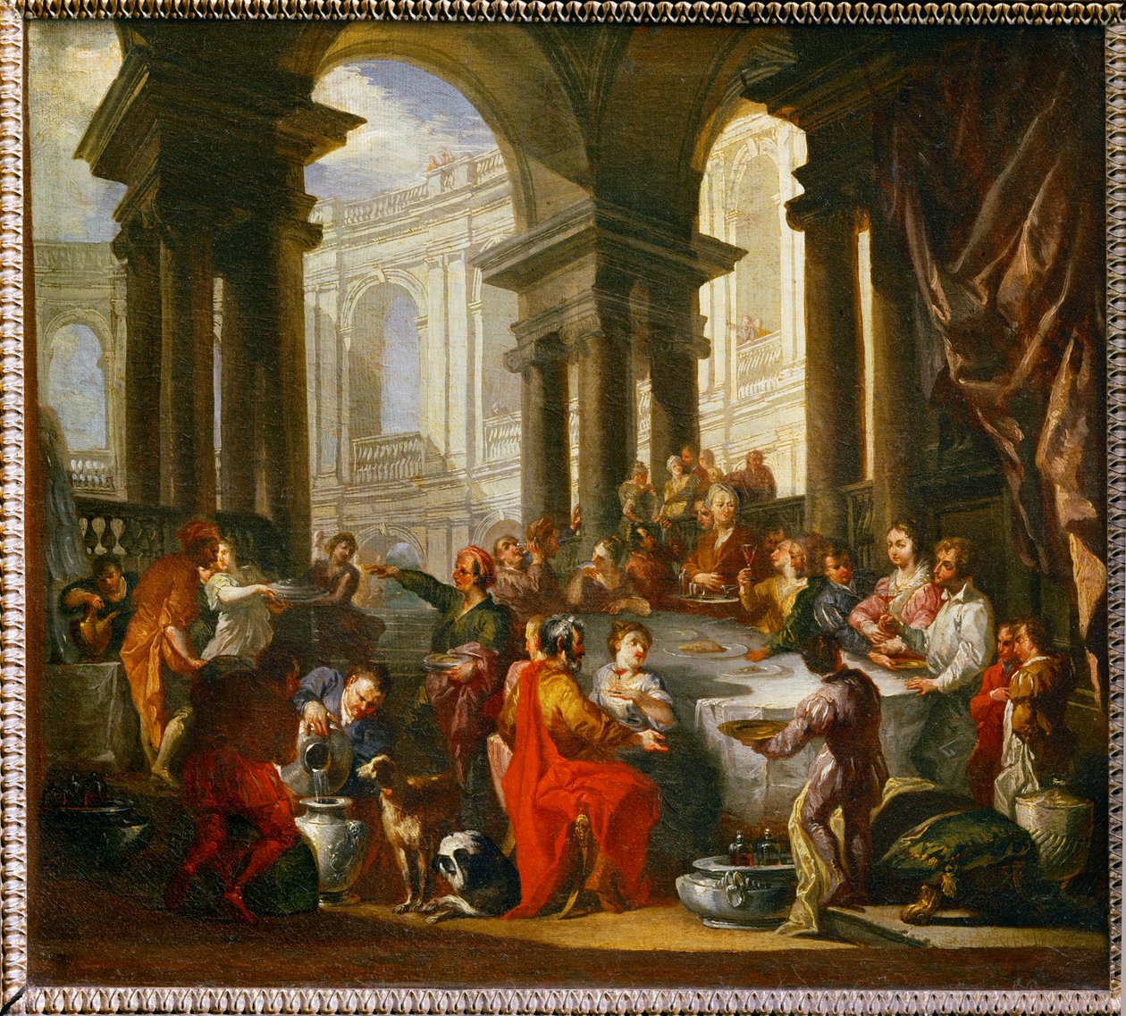 Festin donne sous un portique d