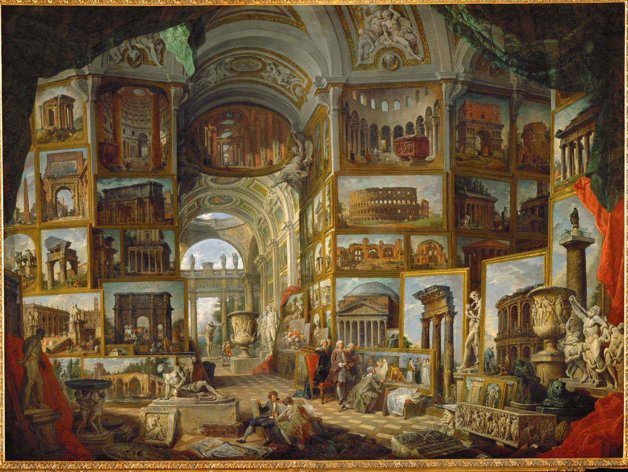 Galerie de vues de la Rome antique, painted … - Giovanni Paolo Pannini or Panini
