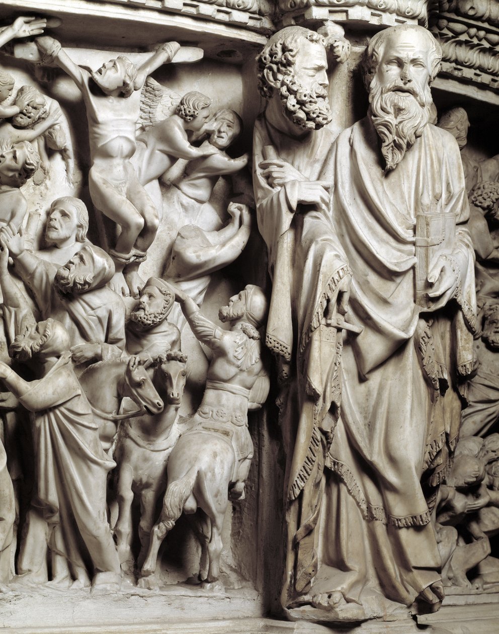 Détail des reliefs de la chaire réalisée par Giovanni Pisano - Giovanni Pisano