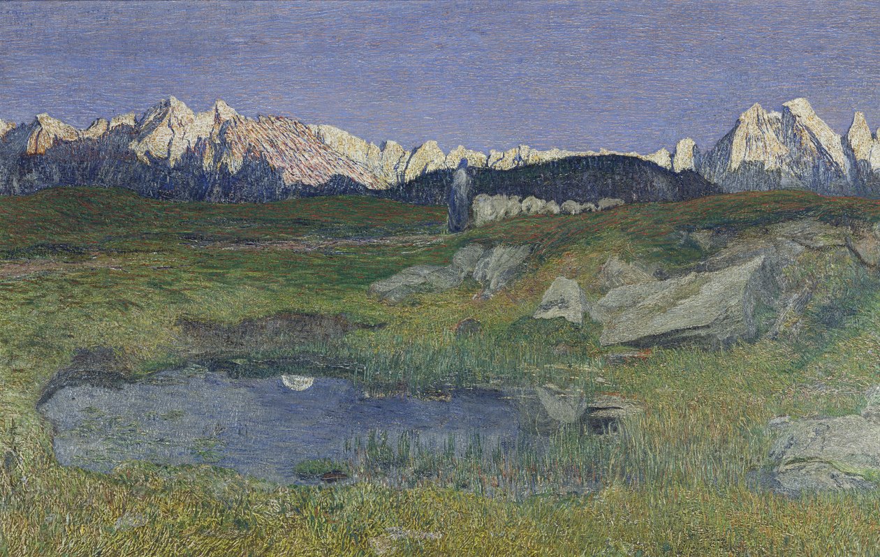 Paysage alpin au coucher du soleil - Giovanni Segantini