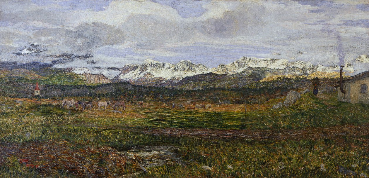 Paysage sur Maloja ou Retour dans sa ville natale - Giovanni Segantini