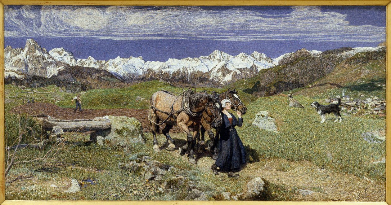 Les montagnes des Alpes au printemps (1879) - Giovanni Segantini