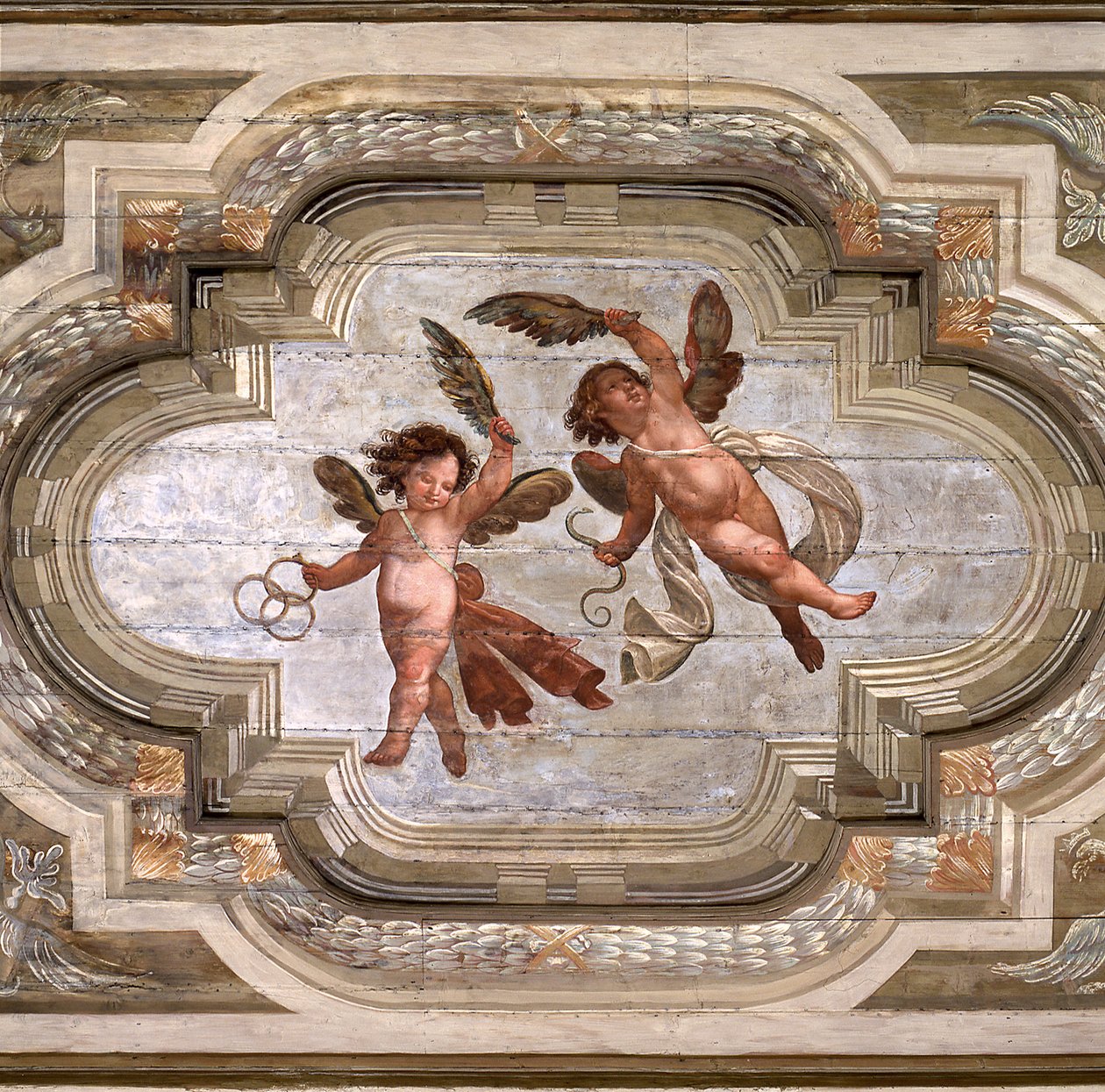Cupidons, voûte de la Salle des Vertus Théologiques - Giovanni Stefano Danedi