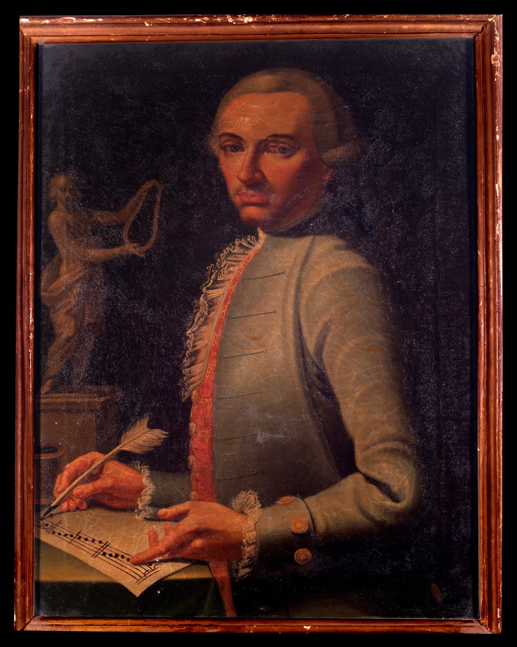 Portrait du compositeur et harpiste autrichien Christian Joseph Lidarti (1730-1793) Peinture de Giovanni Stella. 18ème siècle. Bologne, Musée Civique Bibliographique - Giovanni Stella