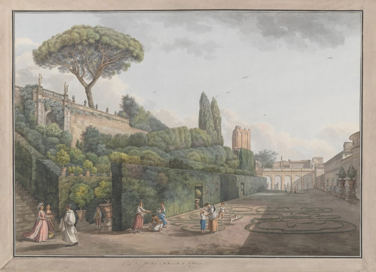 Jardin du Palazzo Colonna, vers 1780 - Giovanni Volpato, Louis Ducros