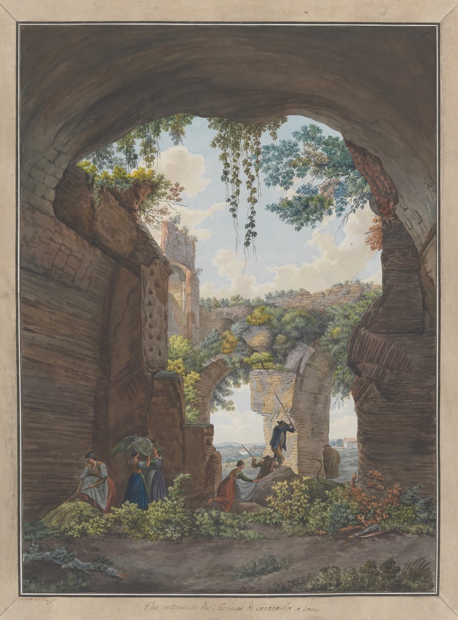 Intérieur des thermes de Caracalla, vers 1780 - Giovanni Volpato, Louis Ducros
