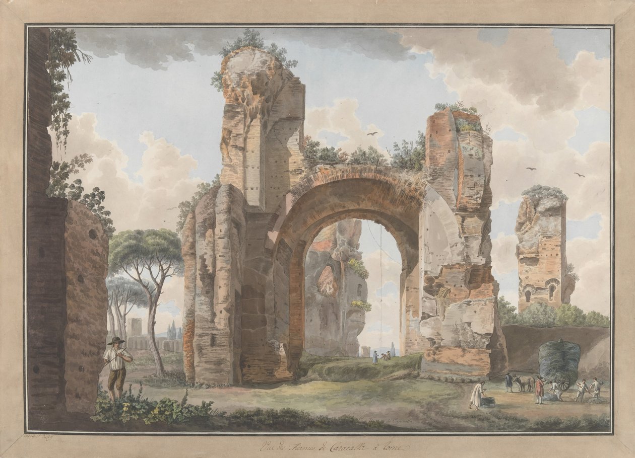 Intérieur des thermes de Caracalla, vers 1780 - Giovanni Volpato, Louis Ducros