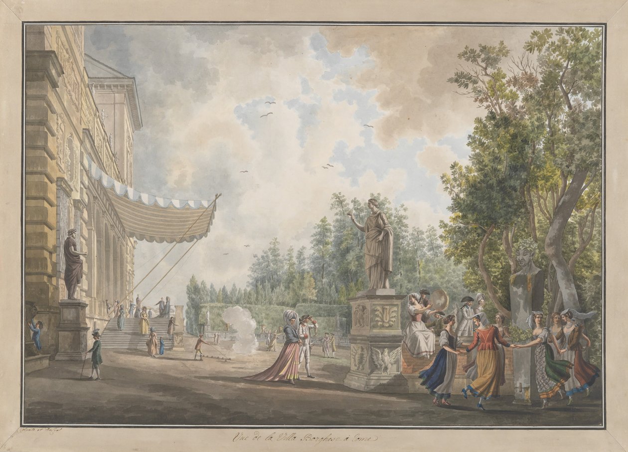 Villa Borghese, vers 1780 - Giovanni Volpato, Louis Ducros