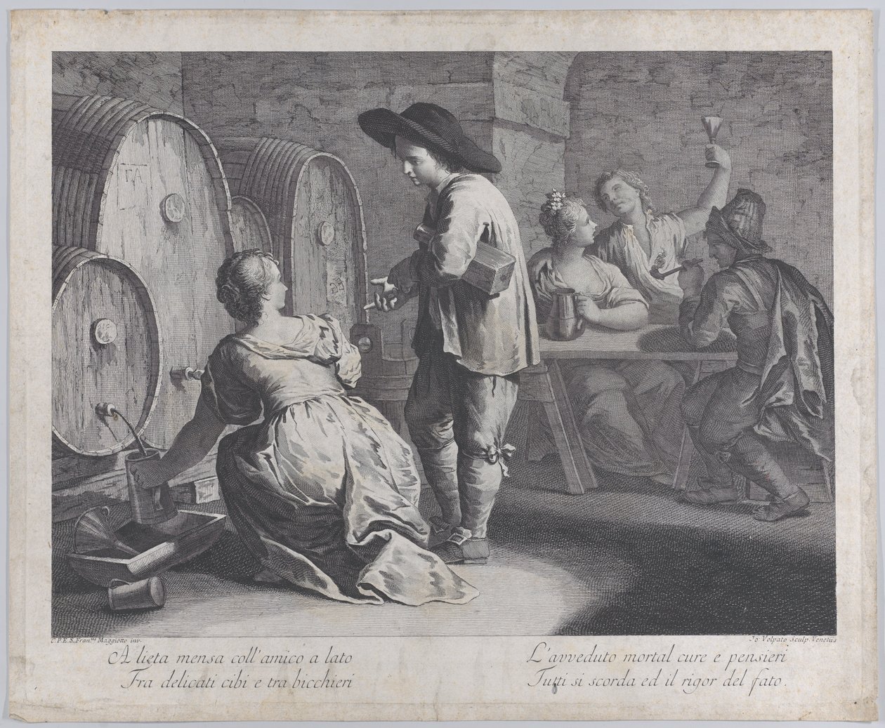 Une serveuse remplissant des chopes, 1760-70 - Giovanni Volpato