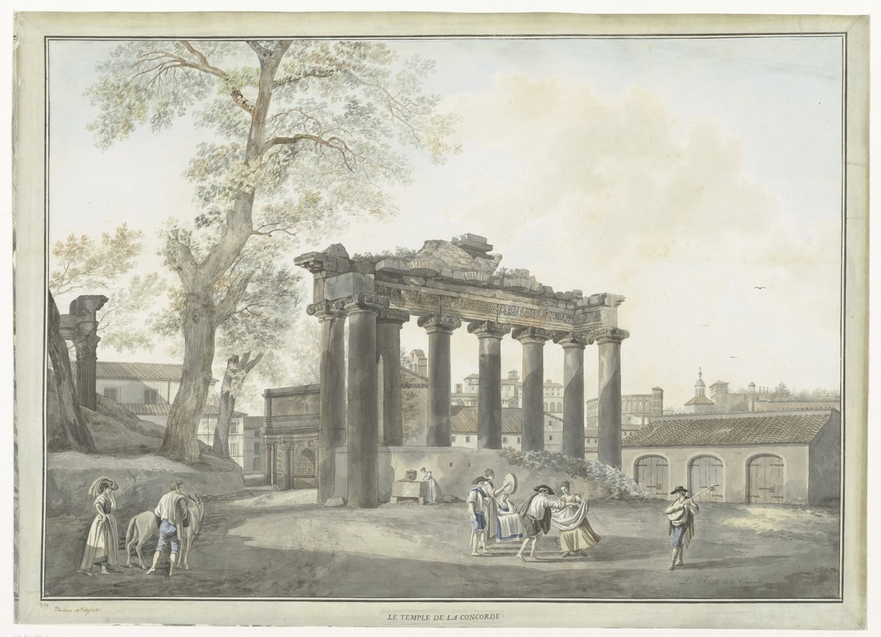 Vue du Temple de Saturne à Rome (Gezichten op Rome en omgeving) - Giovanni Volpato