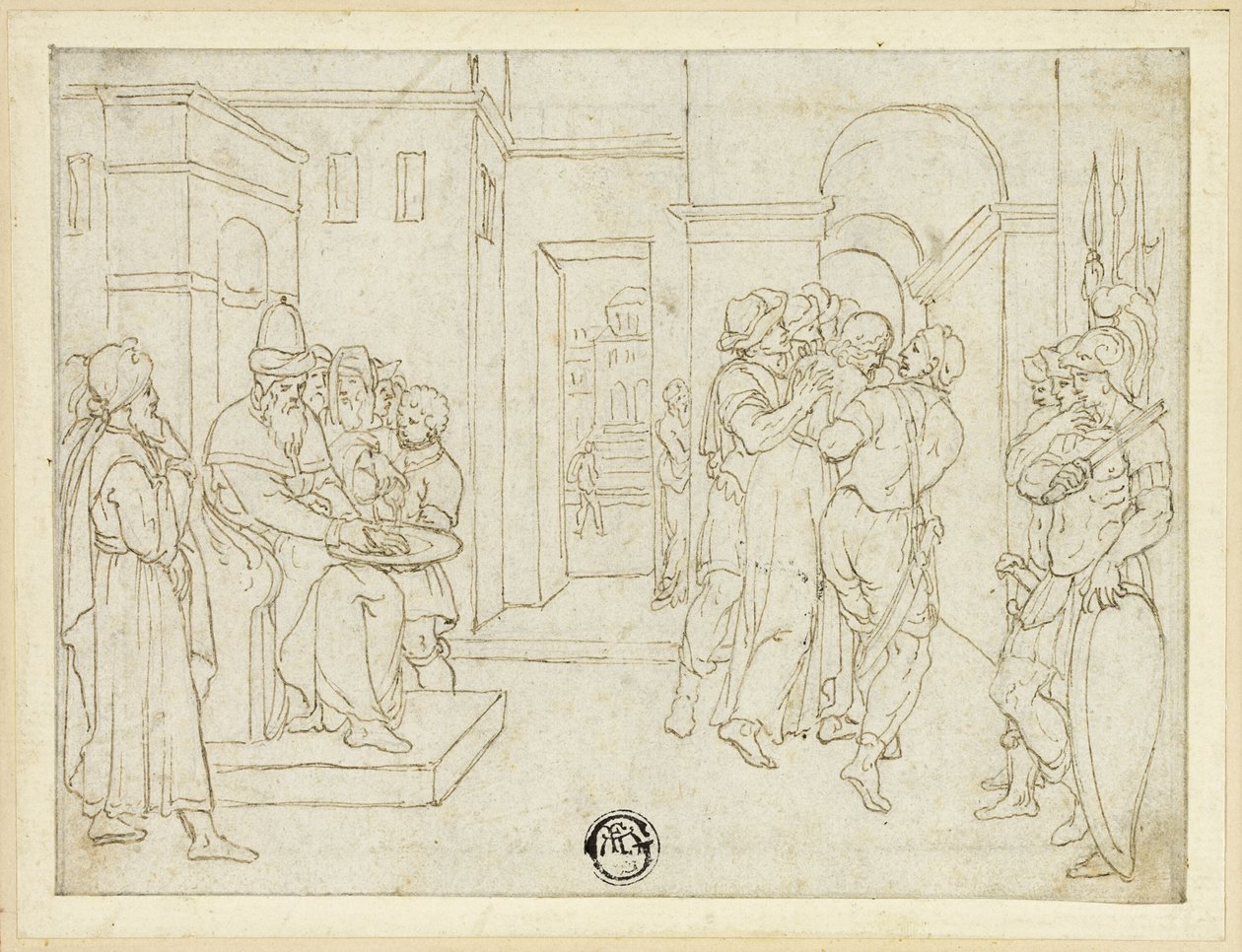 Pilate se lavant les mains, avec le Christ emmené - Giovanni da Bologna