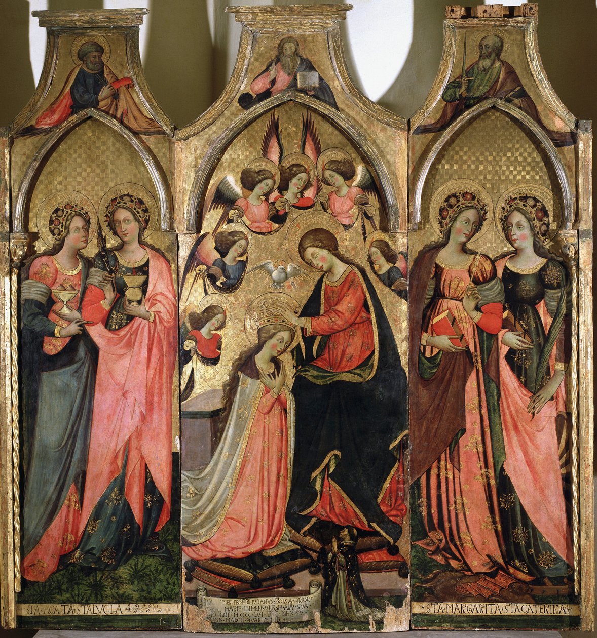 Triptyque du Couronnement de la Vierge - Peinture de Giovanni da Gaeta (actif vers 1449-1472) 15ème siècle Gaeta, musée diocésain - Giovanni da Gaeta