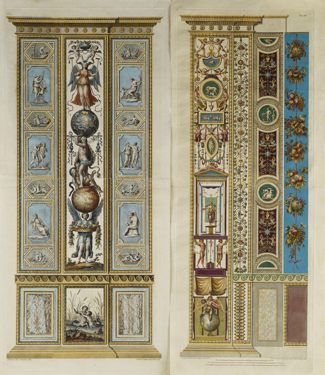 Décorations arabesques dans la loggia du Vatican (gravure en couleur) - Giovanni da Udine (after)