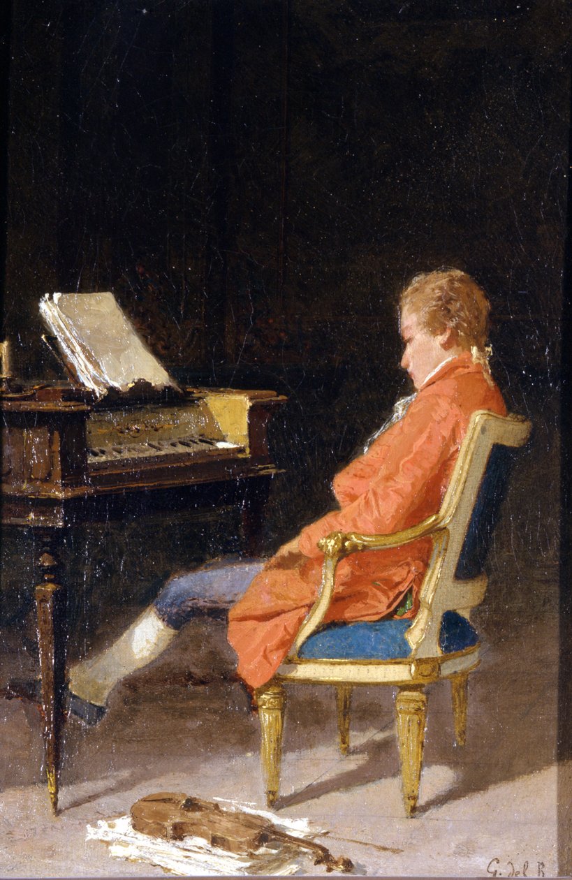 Portrait de Wolfgang Amadeus Mozart au piano - Giovanni del Re