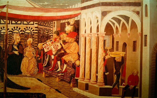 Frontal du Cassone Adimari représentant une scène de mariage devant le Baptistère, vers 1450 - Giovanni di Ser Giovanni Scheggia