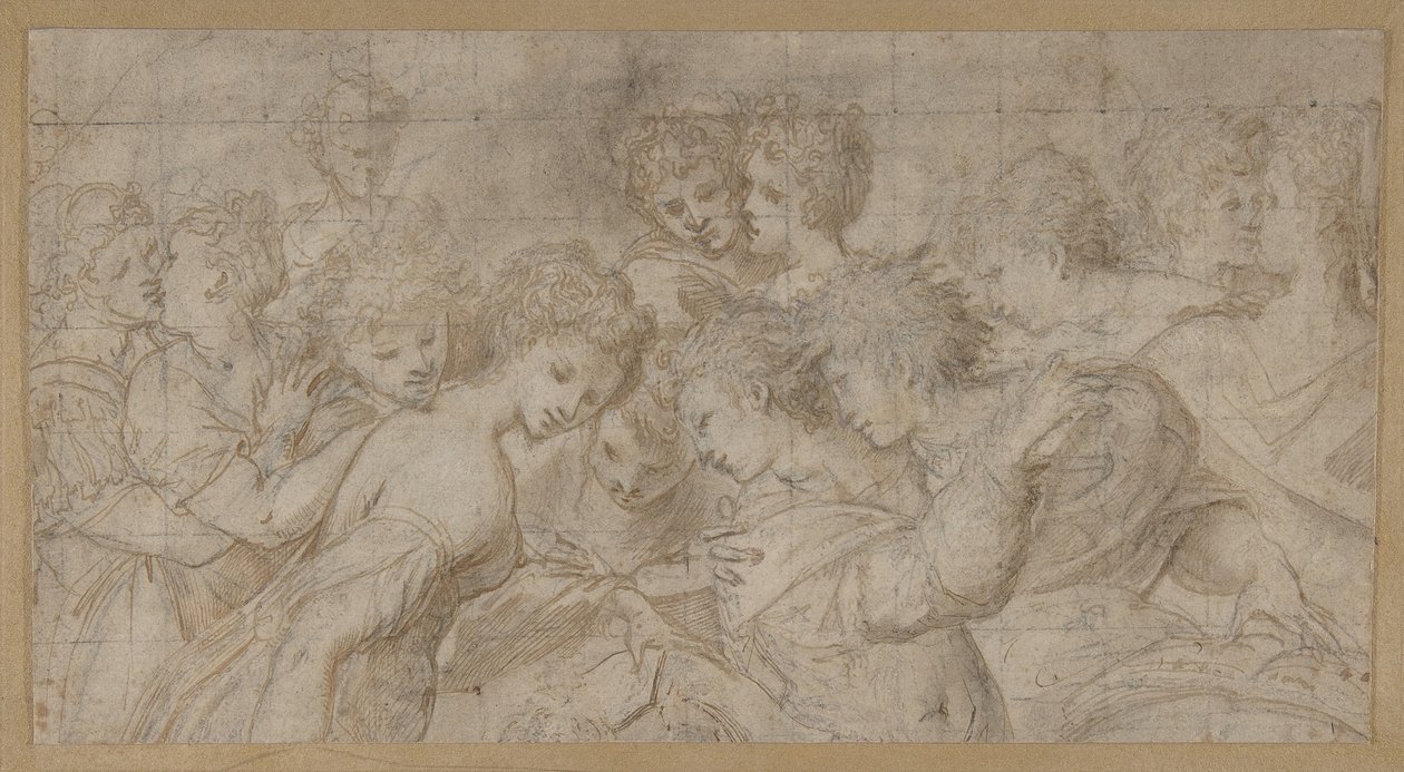 Figures Féminines Embrassant, Certaines Tenant des Partitions Musicales - Girolamo Mirol.