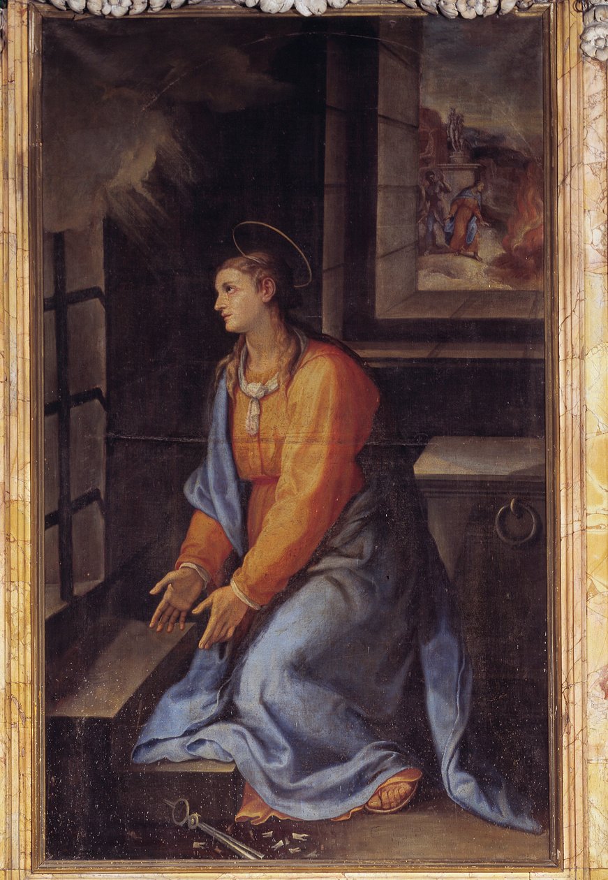Portrait de Sainte Apollonie en prison - Girolamo Muziano