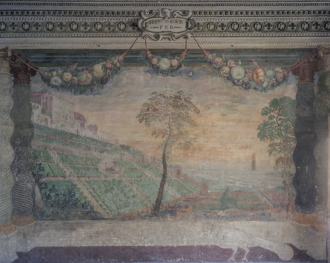 Vue de la Villa basée sur le design original, Hall de la Fontaine - Girolamo Muziano