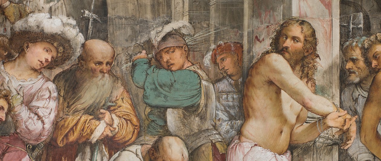 Nef centrale, Cinquième travée sud, Flagellation du Christ, Girolamo Romanino - Girolamo Romanino