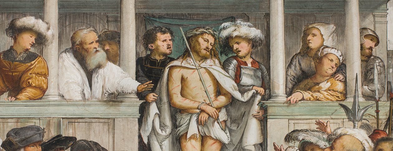 Nef centrale, quatrième travée sud, Ecce Homo, Girolamo Romanino - Girolamo Romanino