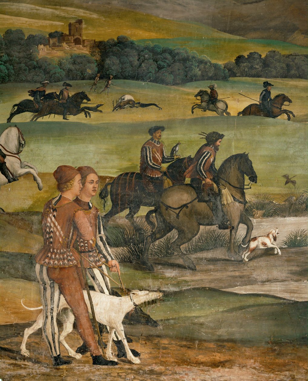 Visite du roi Christian de Danemark à Malpaga en 1474 (fresque) - Girolamo Romanino