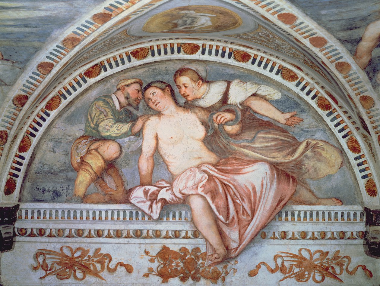 La Mort de Cléopâtre, lunette, 1531-32 - Girolamo Romanino