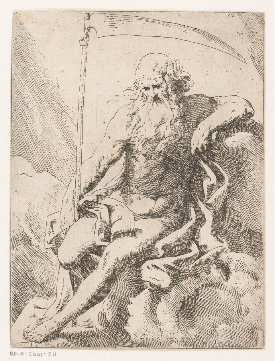 Saturne avec une faux - Girolamo Scarselli