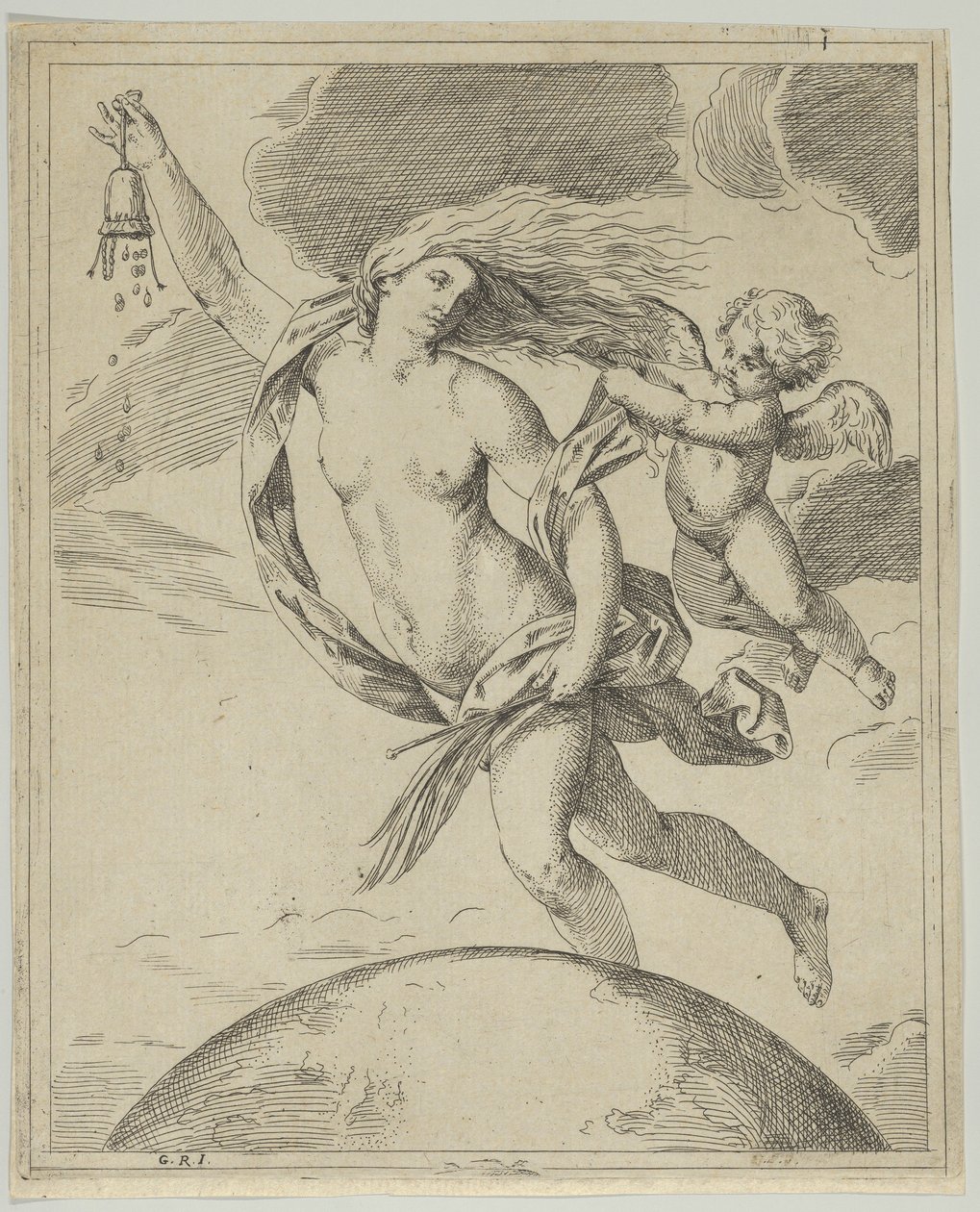 La Fortune volant au-dessus du globe - Girolamo Scarsello