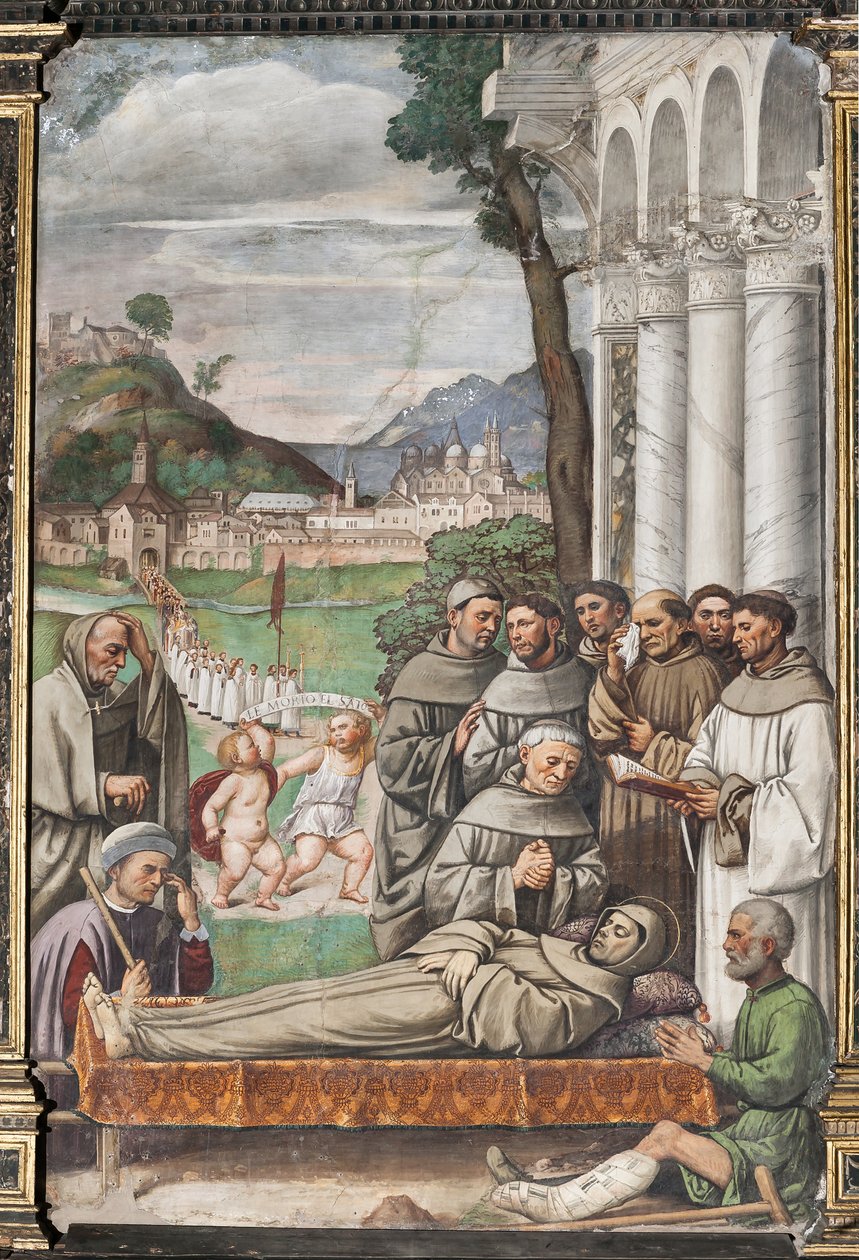 La mort de Saint Antoine, École du Saint - Girolamo Tessari