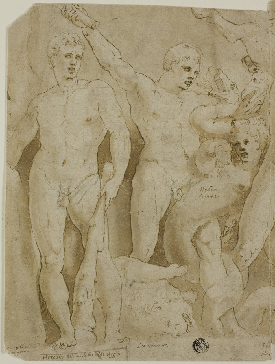 Relief de sarcophage antique avec les travaux d