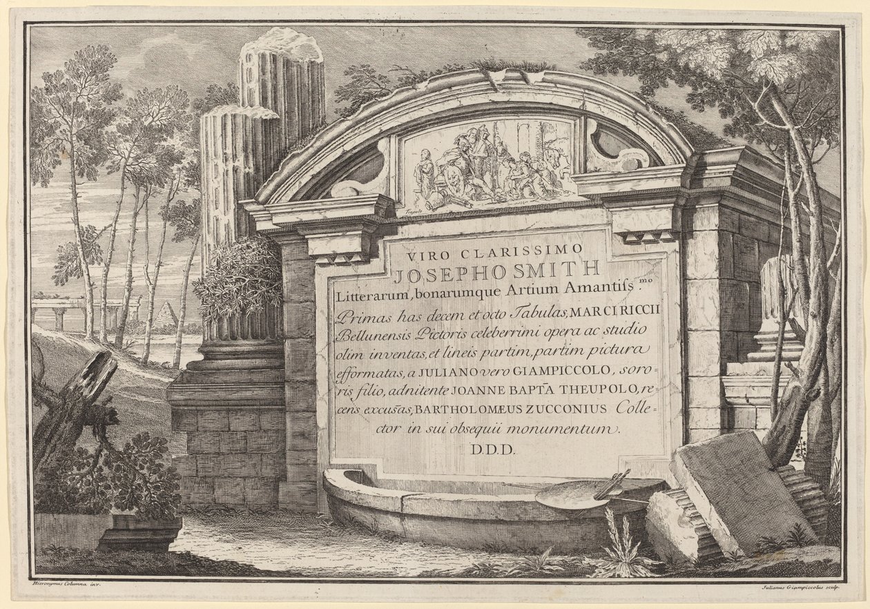 Ruines classiques dans un paysage: frontispice - Giuliano Giampiccoli and Giovanni Battista Tiepolo