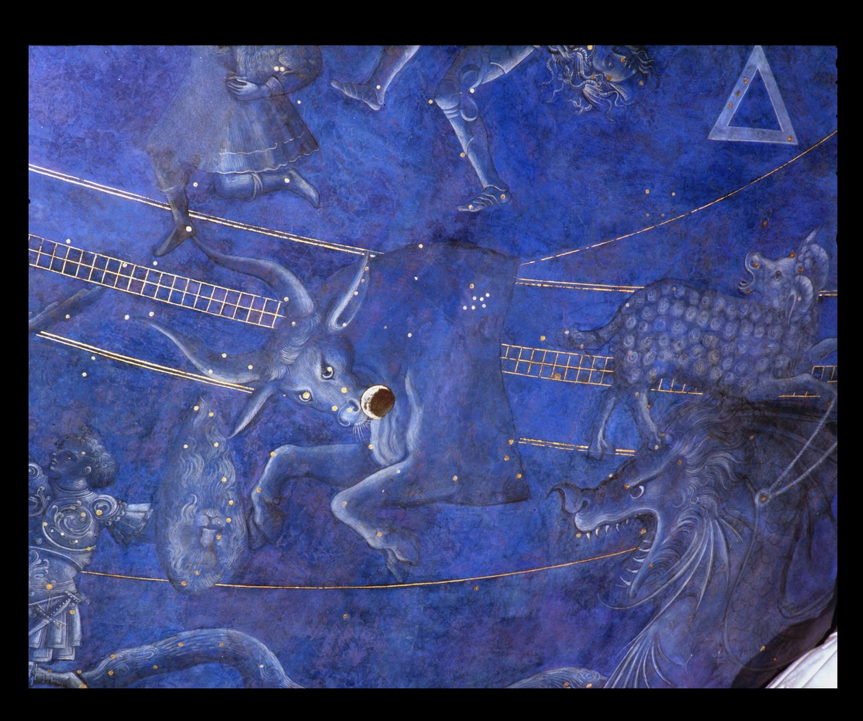Le chemin du Soleil à travers les étoiles dans la nuit du 4 juillet 1442 (détail du Taureau) - Giuliano dArrighi Pesello