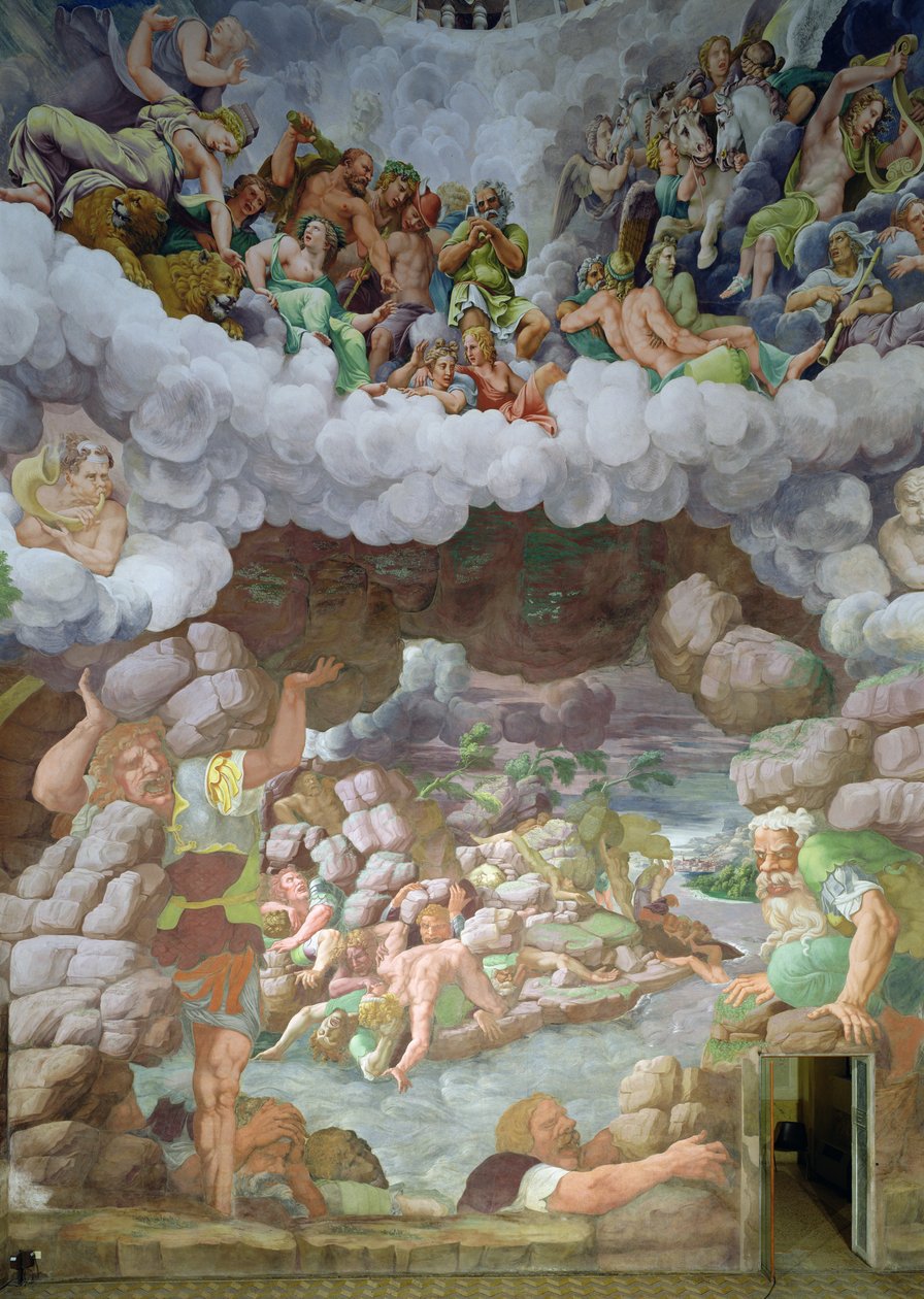Détail de la destruction des géants par les éclairs de Jupiter, Sala dei Giganti, 1536 - Giulio Romano