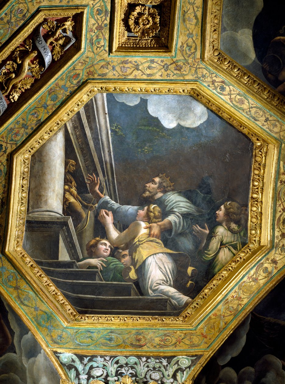 Figures suppliantes sur les marches d