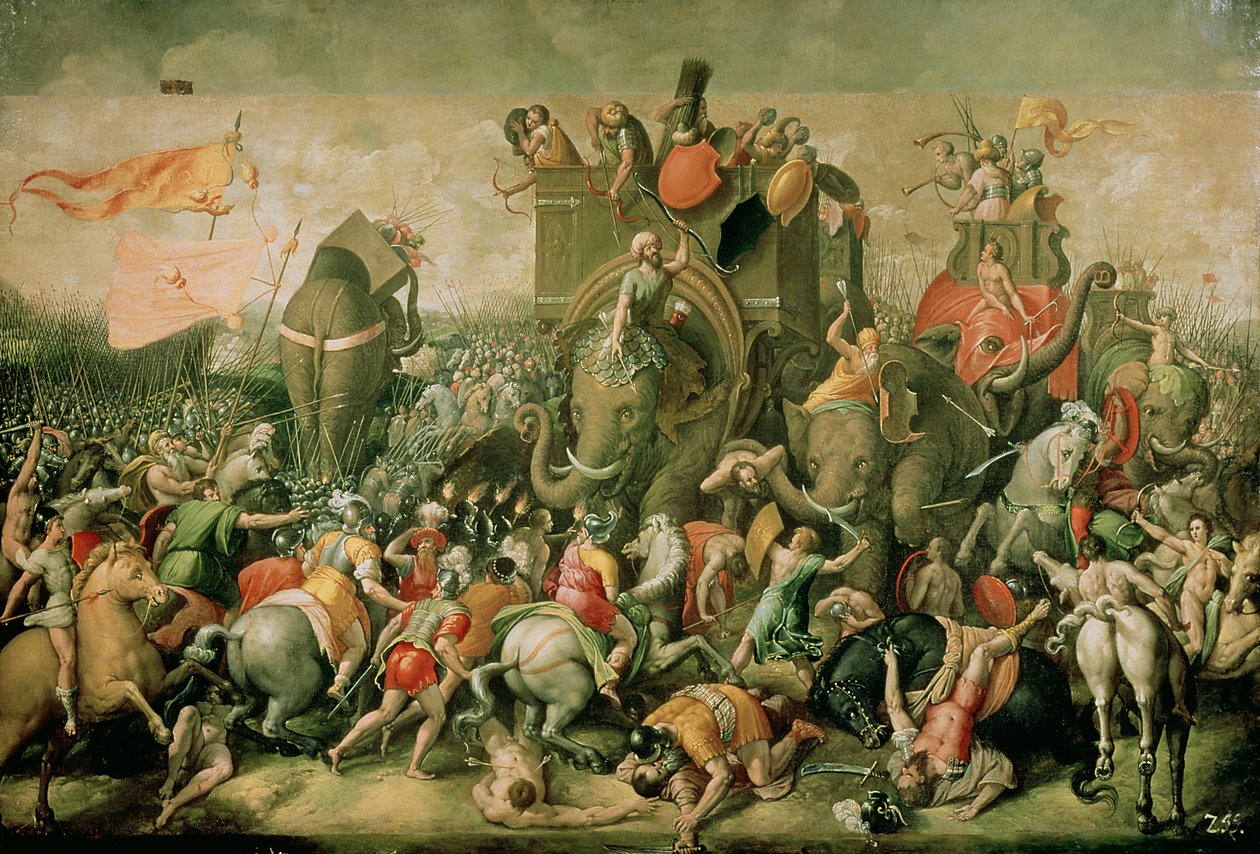 La bataille de Zama, 202 av. J.-C., 1570-80 - Giulio Romano