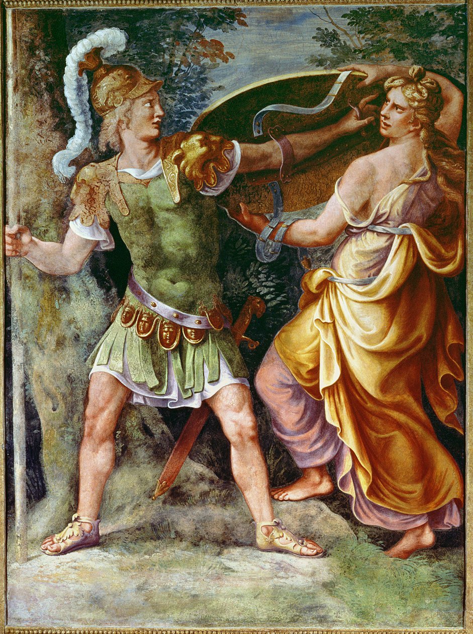 Thétis donnant ses armes à Achille - Giulio Romano